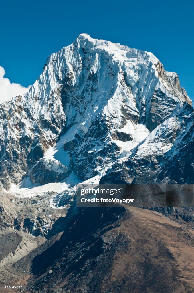 High mountain wilderness snow summit glaciers Tawoche Himalayas Nepal