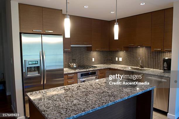 luxus-küche - granite stock-fotos und bilder