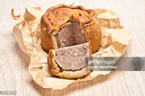 pork pies - pork pie stock pictures, royalty-free photos & images