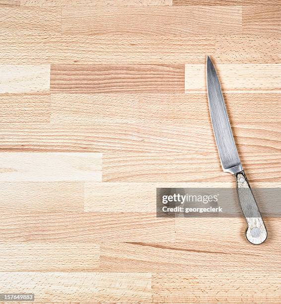 kitchen knife ready to chop - carving knife stock pictures, royalty-free photos & images