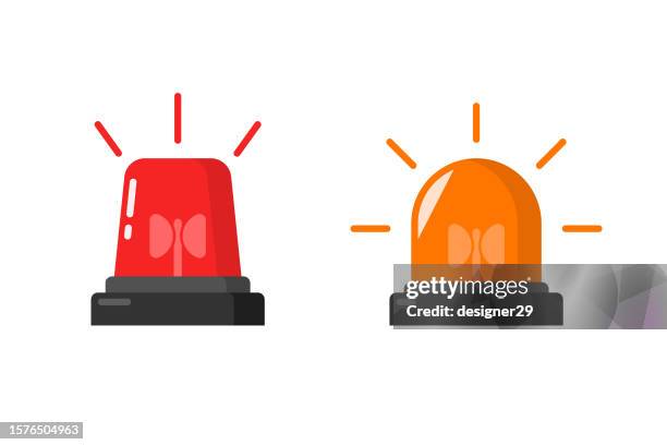 emergency siren light set. - siren stock illustrations