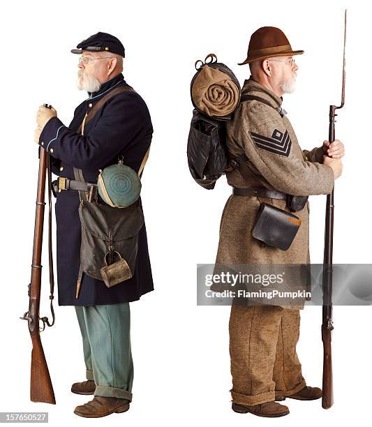 american civil war - brothers turning their back. - civil war stockfoto's en -beelden