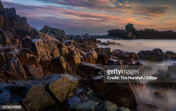 scenic view of sea against sky during sunset,jersey - jersey england stock pictures, royalty-free photos & images