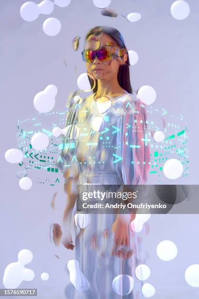 metaverse portrait. - androïde photos et images de collection