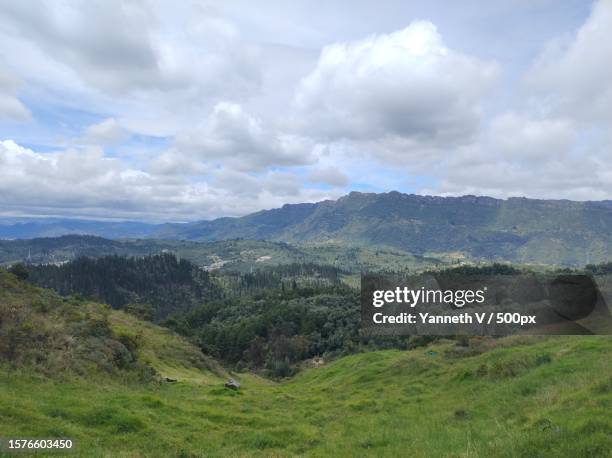 scenic view of landscape against sky,sutatausa,cundinamarca,colombia - cundinamarca stock pictures, royalty-free photos & images