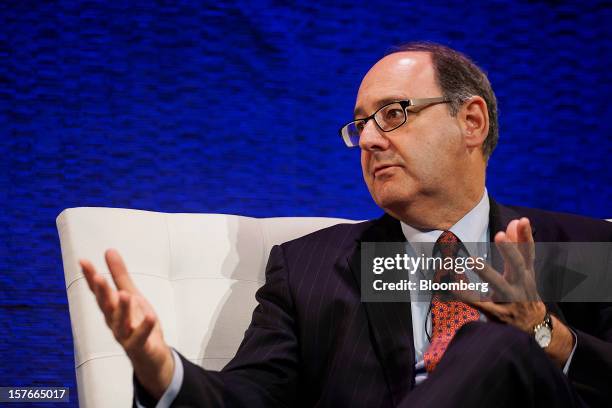 Lawrence Schloss, deputy comptroller for pensions and chief investment officer for the City of New York, speaks during the Bloomberg Hedge Funds...