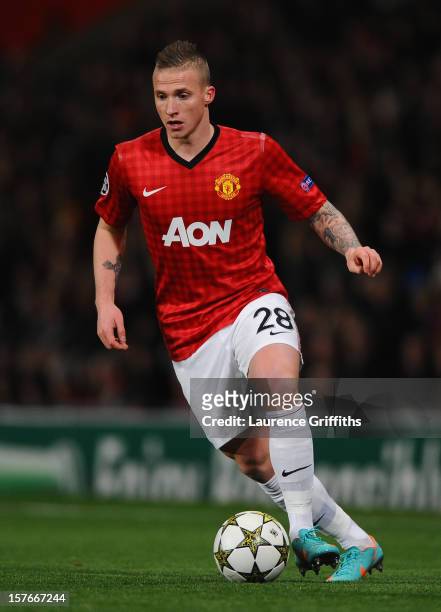 Alexander Buttner of Manchester United in action during the UEFA Champions League Group H match between Manchester United and CFR 1907 Cluj at Old...