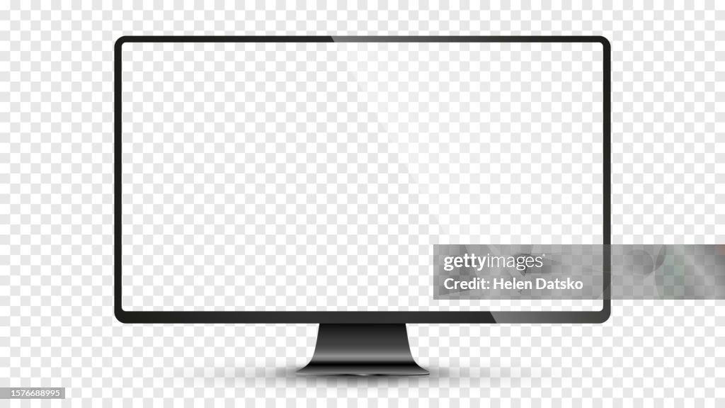Empty Window Display Computer Computer Monitor Display With Empty Screen Isolated On Transparent ...