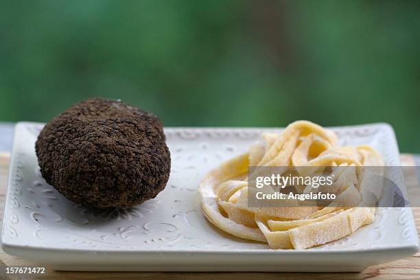 truffles and tagliatelle - umbria stock pictures, royalty-free photos & images