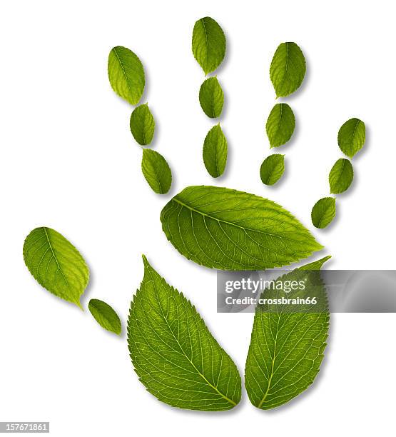 handprint - ecological impact concept - hand print stock pictures, royalty-free photos & images