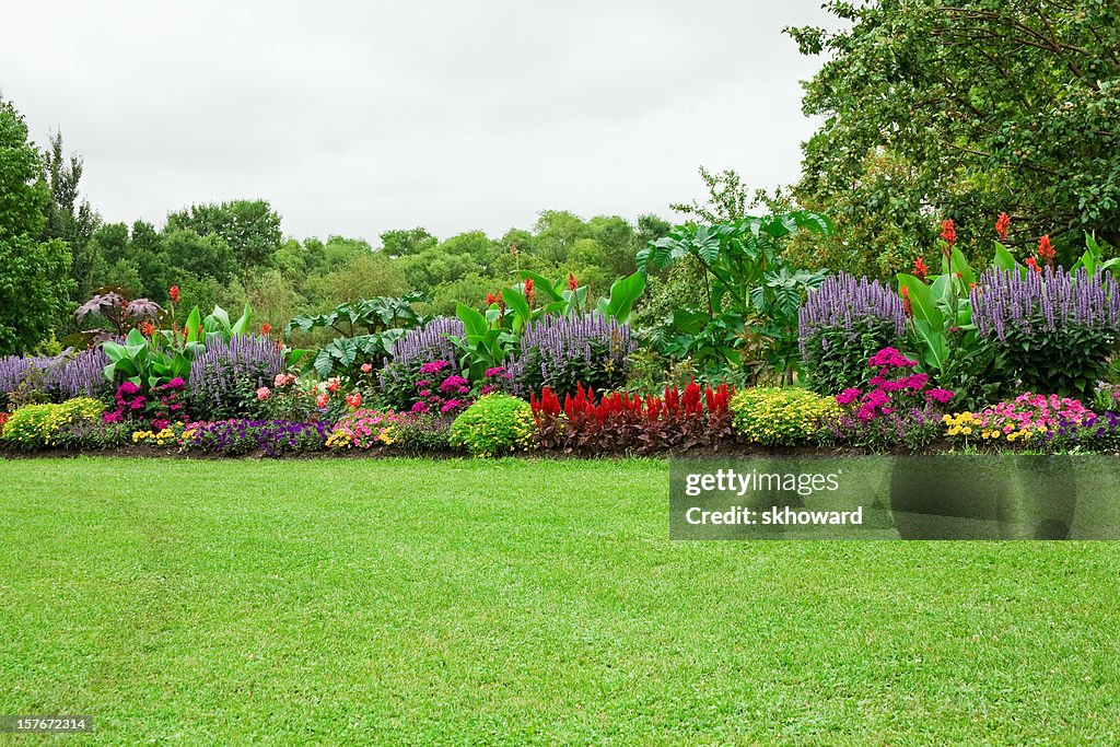 Rasen und Gartenanlage