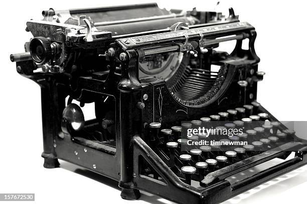 vintage typewriter on white - typewriter isolated stock pictures, royalty-free photos & images