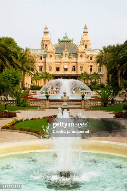 monte carlo casino with fountains - monte carlo stock pictures, royalty-free photos & images