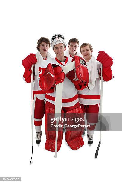 hockey players and best friends - ice hockey player isolated stock pictures, royalty-free photos & images