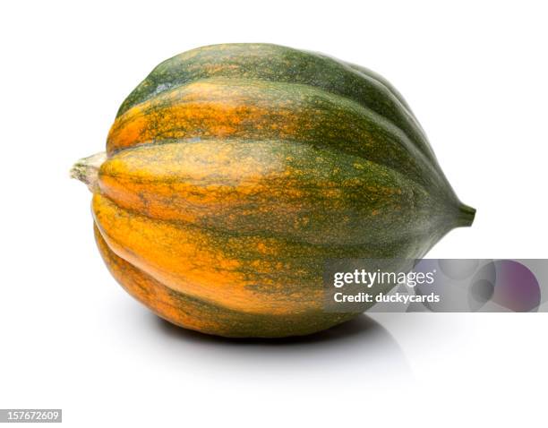 acorn squash isolated on white - acorn squash on white stock pictures, royalty-free photos & images