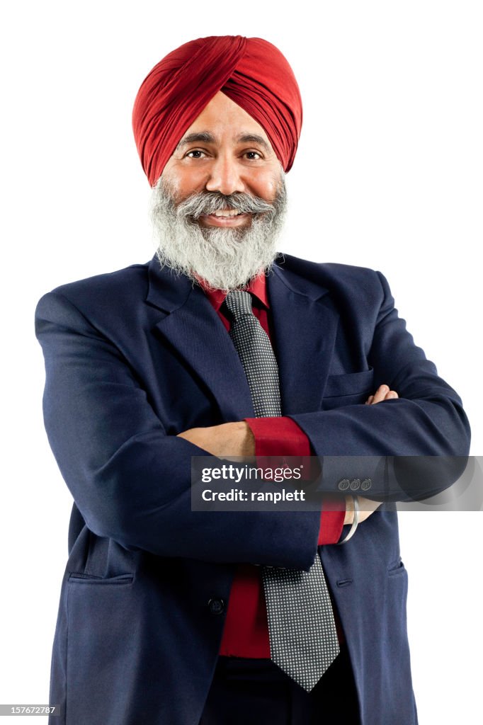 Sikh Businessman (Isolated on White)