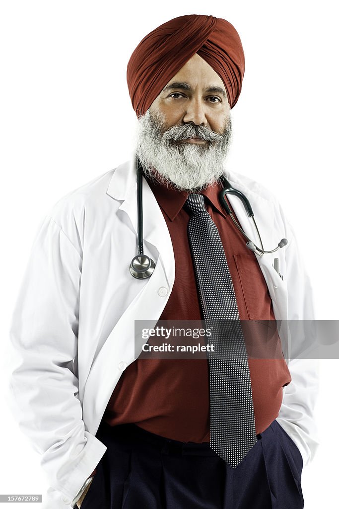 Indian Doctor Wearing a Turban - Isolated