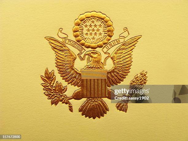 phoque présidentielle le président américain armoiries - us military emblems photos et images de collection