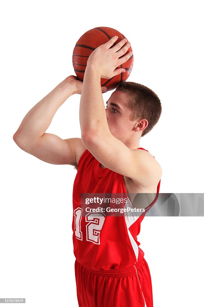 Basketball Player Isolated on White