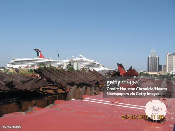 Supplied photos of the damage from the Oil Recovery Company barge explosion which left seasoned gasoline barge cleaner, George Erickson, disfigured...