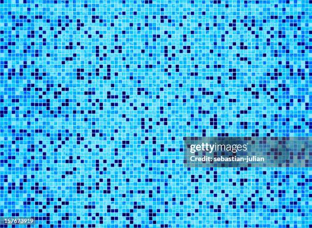 swimming pool floor bisazza mosaic large group of tiles - mozaiek stockfoto's en -beelden