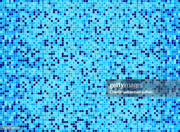 Swimming Pool Floor Bisazza Mosaic Large Group Of Tiles High-Res Stock Photo