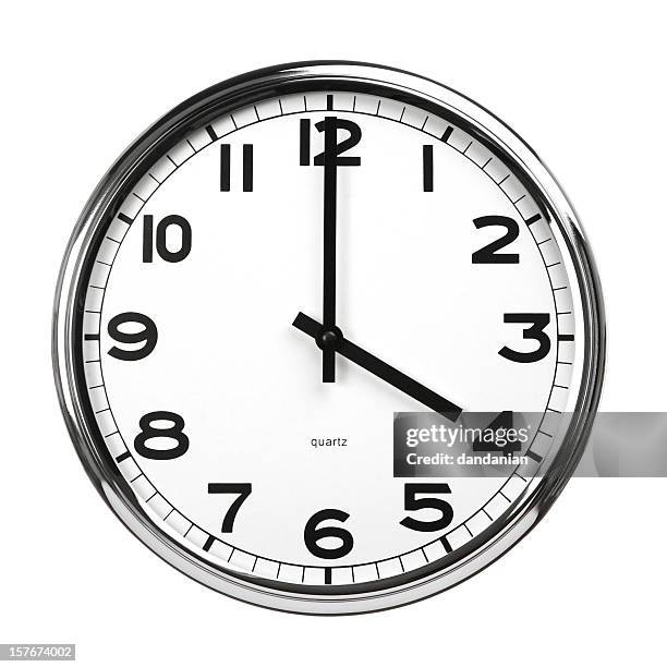 isolated picture of a clock pointing at 4 o' clock - number 7 clock stock pictures, royalty-free photos & images