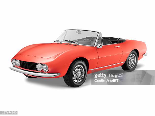 classic italian sports car - sports car on white stock pictures, royalty-free photos & images