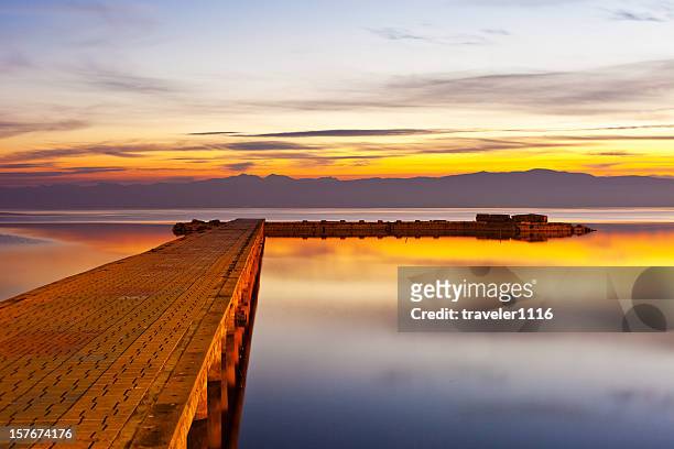 ohrid, macedonia - lake ohrid stockfoto's en -beelden
