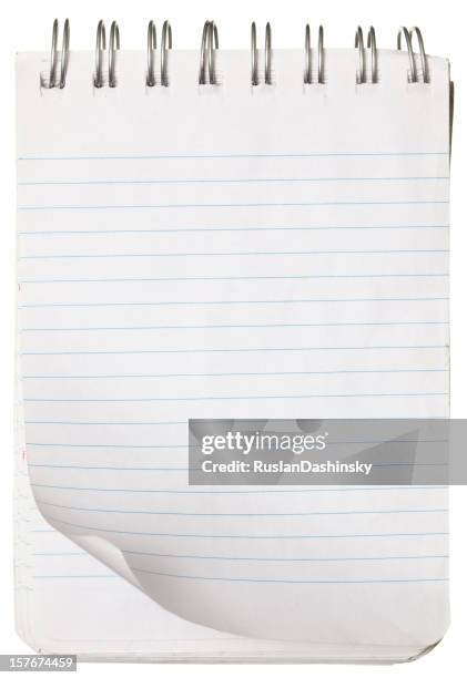 spring notepad with striped paper. - coiled spring book stock pictures, royalty-free photos & images