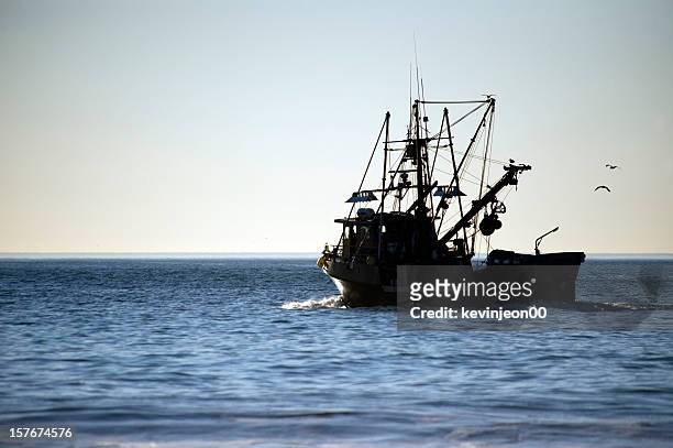 fischerboot - fishing for leave stock-fotos und bilder