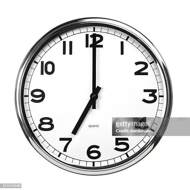 seven - number 7 clock stock pictures, royalty-free photos & images
