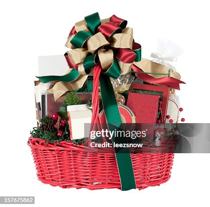 Christmas Holiday Gift Basket in Red, Green, and Gold Christmas Holiday Gift Basket in Red, Green, and Gold