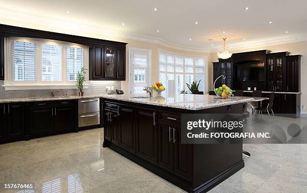 modern kitchen - polished granite stock pictures, royalty-free photos & images