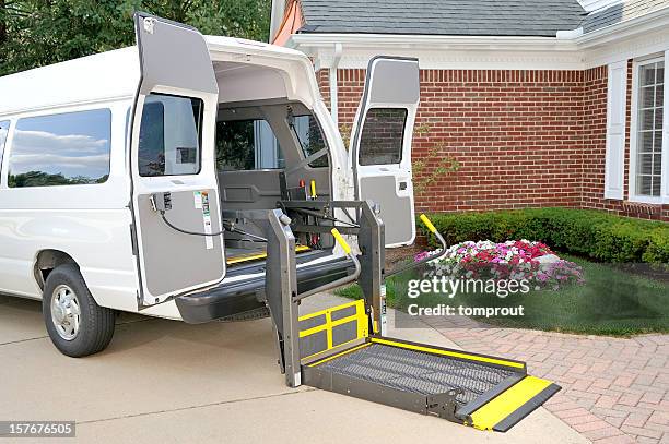 medical transportation vehicle - wheelchair accessibility stock pictures, royalty-free photos & images