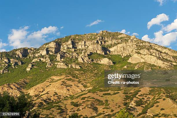 y mountain provo. utah - provo stockfoto's en -beelden