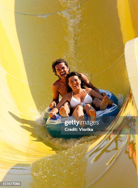 big water slide - water slide stockfoto's en -beelden