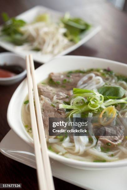 vietnamese pho noodles - pho stock pictures, royalty-free photos & images