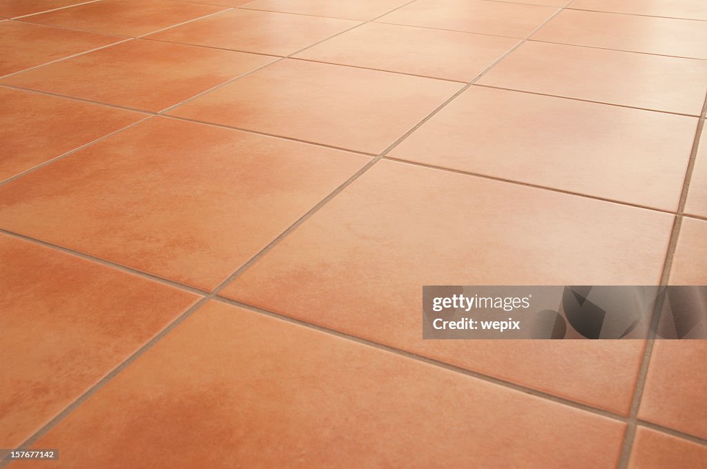 Terracotta Floor Tiles Clean Background Diminishing Perspective High-Res  Stock Photo - Getty Images