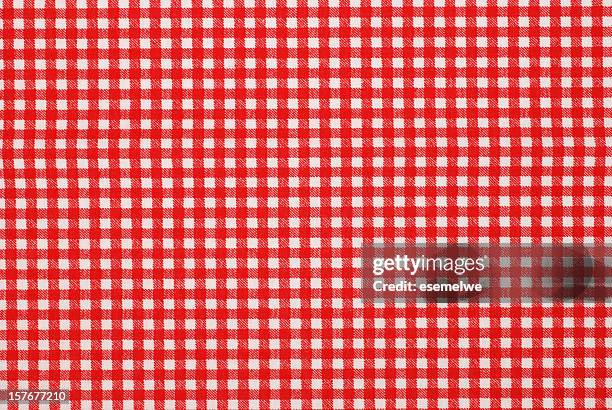 Foto De Stock Textura De Fundo De Tela De Tecido Xadrez Vermelho, Royalty-Free