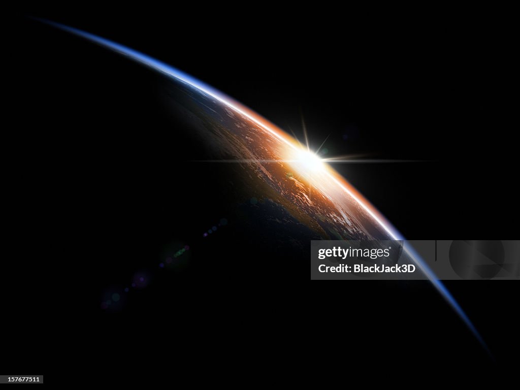 Nascer do sol no espaço