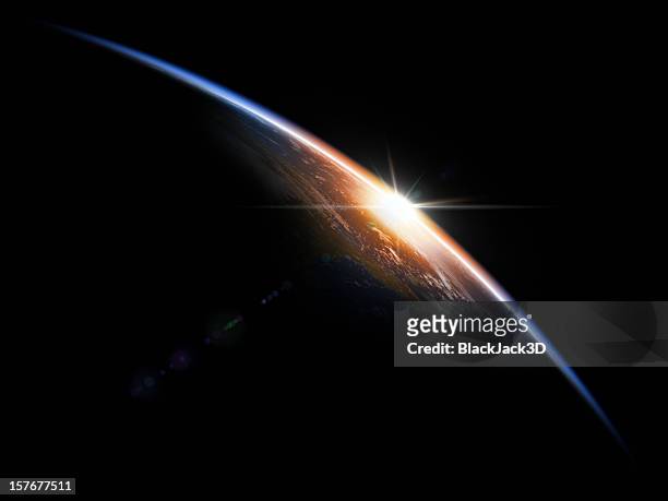 sunrise in space - satellite dish bildbanksfoton och bilder