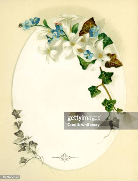 victorian floral oval frame - victorian frame stock illustrations