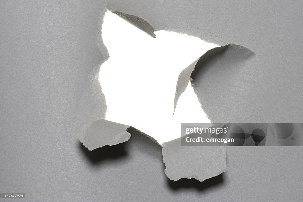 Grey torn paper