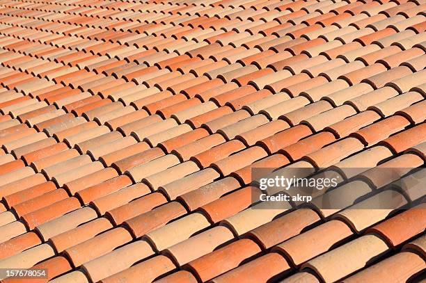 roof tile pattern - roof tiles stock pictures, royalty-free photos & images