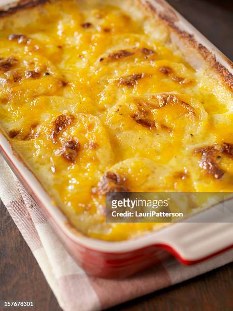 creamy potatoes au gratin - gratinerad bildbanksfoton och bilder