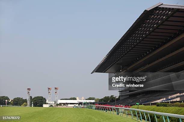 horse racing track - horse racecourse stock pictures, royalty-free photos & images