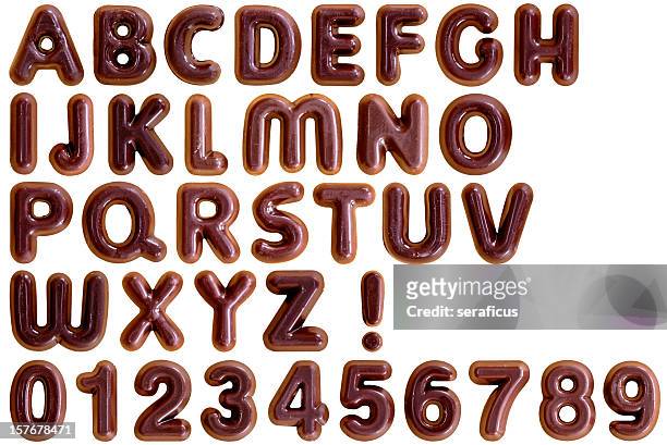 alfabeto de chocolate - alphabet imagens e fotografias de stock