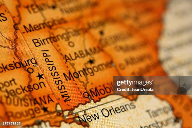 map of southern united states - state of alabama map stock pictures, royalty-free photos & images