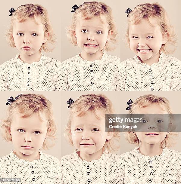 little girl composite - kid facial expression stock pictures, royalty-free photos & images